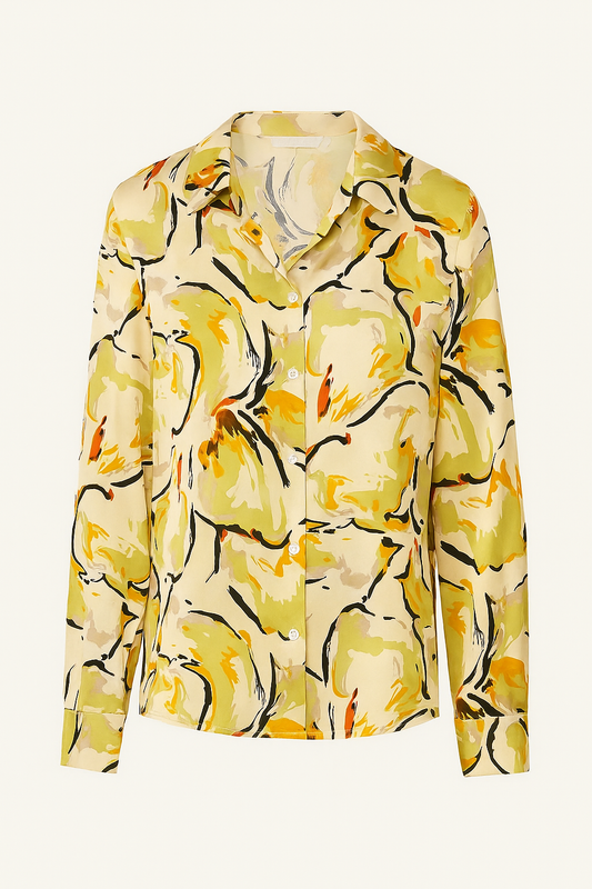 Geel-Oranje Blouse met Print