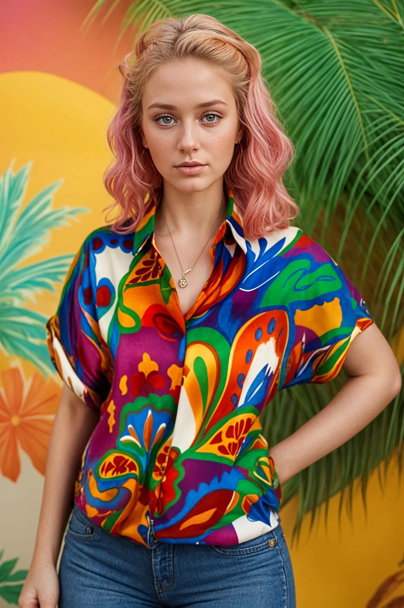 Suzzy en Emilly - Dark Flower Blousje met Korte Mouwen - Luchtig & Comfortabel - in 3 maten beschikbaar - Mapsy B.V