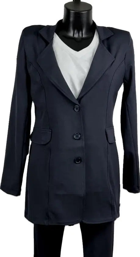 Angelle Milan – travelstof blazer voor dames – Marine Jasje met 3 knopen – Ademend – Kreukherstellend – Duurzaam - Mapsy B.V