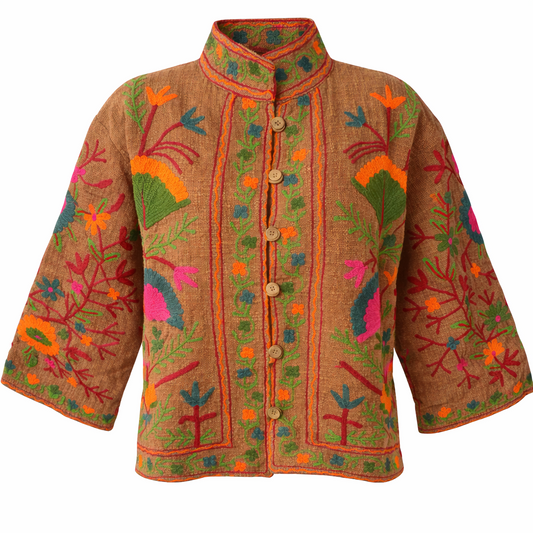 HS Cotton Jacket - Met Knopen - Leaf Design - comfortabele pasvorm - 5 kleuren