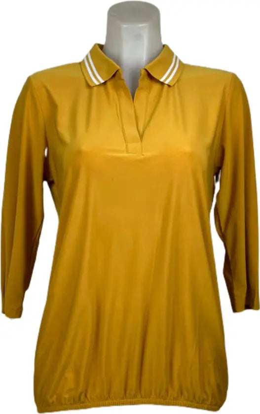 Angelle Milan – travelstof blouse – Gele Sportieve blouse met Band – Ademend – Kreukvrij – Duurzame Blouse - Mapsy B.V
