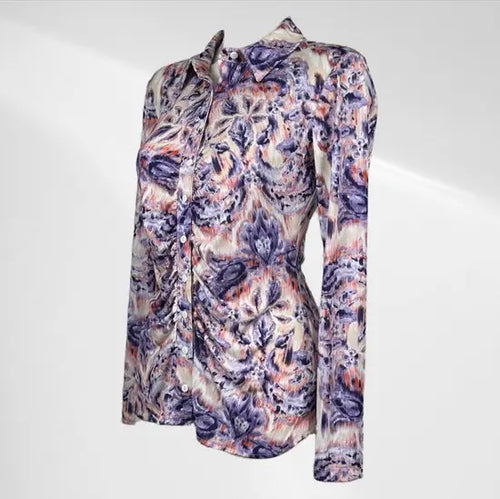 Angelle Milan - Lila travelstof Blouse voor Dames - Travelstof - Ademend - Kreukherstellend - Duurzaam - in 5 maten! - Mapsy B.V