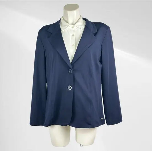 Angele Milan Plus Size Travelstof Blazer - Marineblauw - Stijlvol en Comfortabel - Soepelvallende Travelstof - Strijkvrij & Machinewasbaar - In 4 Grote Maten! - Mapsy B.V
