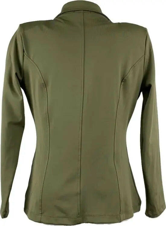 Angelle Milan – travelstof blazer voor dames – Army Jasje met 2 knopen – Ademend – Kreukherstellend – Duurzaam - Mapsy B.V