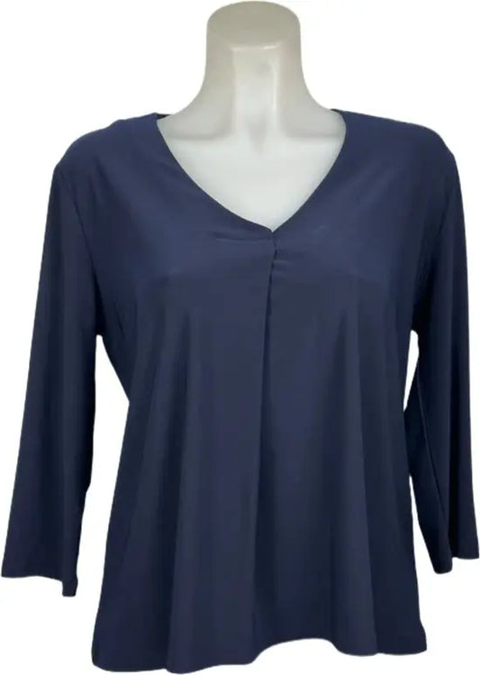 Angelle Milan – Travelstof blouse dames – Effen Donkerblauwe blouse – Ademend – Kreukvrij – Duurzame Jurk - Mapsy B.V