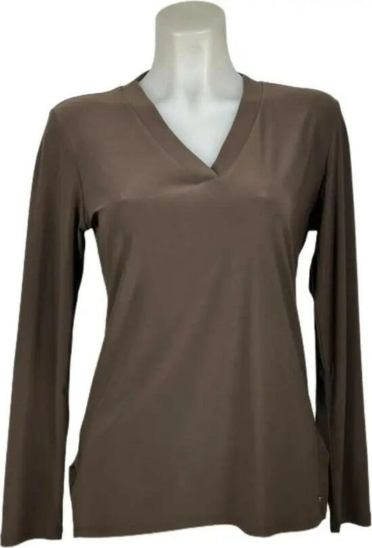 Angelle Milan – travelstof blouse – Effen Bruine blouse – Ademend – Kreukvrij – Duurzame Blouse - Mapsy B.V