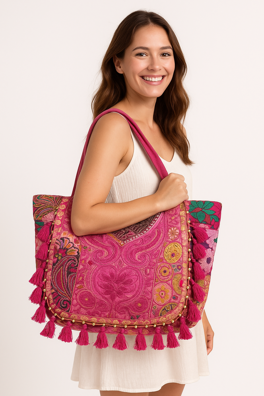 Boho Indian Shopper Roze