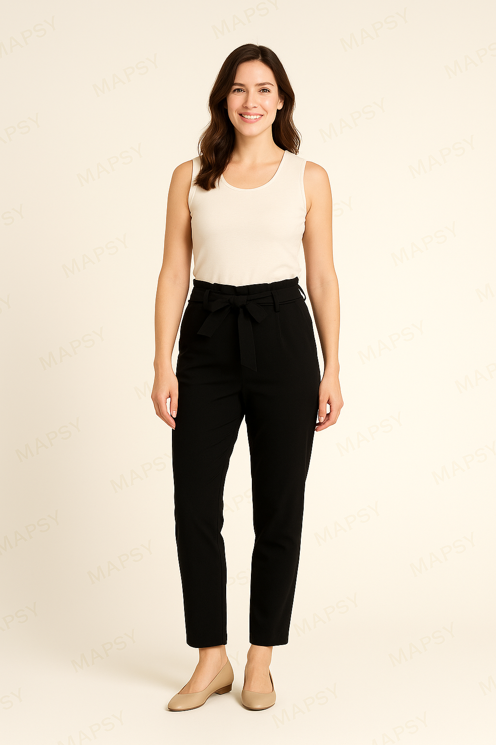 🖤 Ann Gissy Travelstyle Broek met Lintceintuur – Zwart – Elegant Comfort – Maten XS t/m XXL