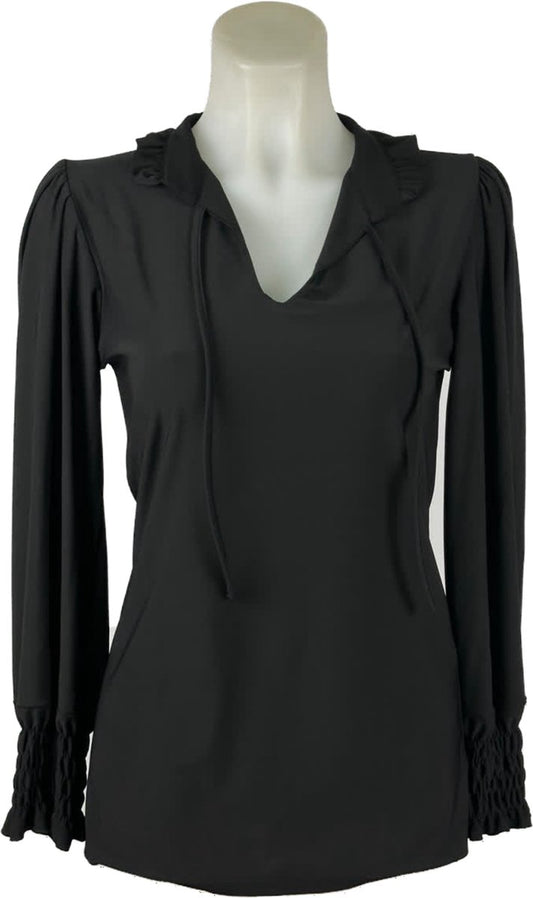 Royal Style – travelstof blouse – Zwarte blouse – Ademend – Kreukvrij – Duurzame Blouse - Mapsy B.V