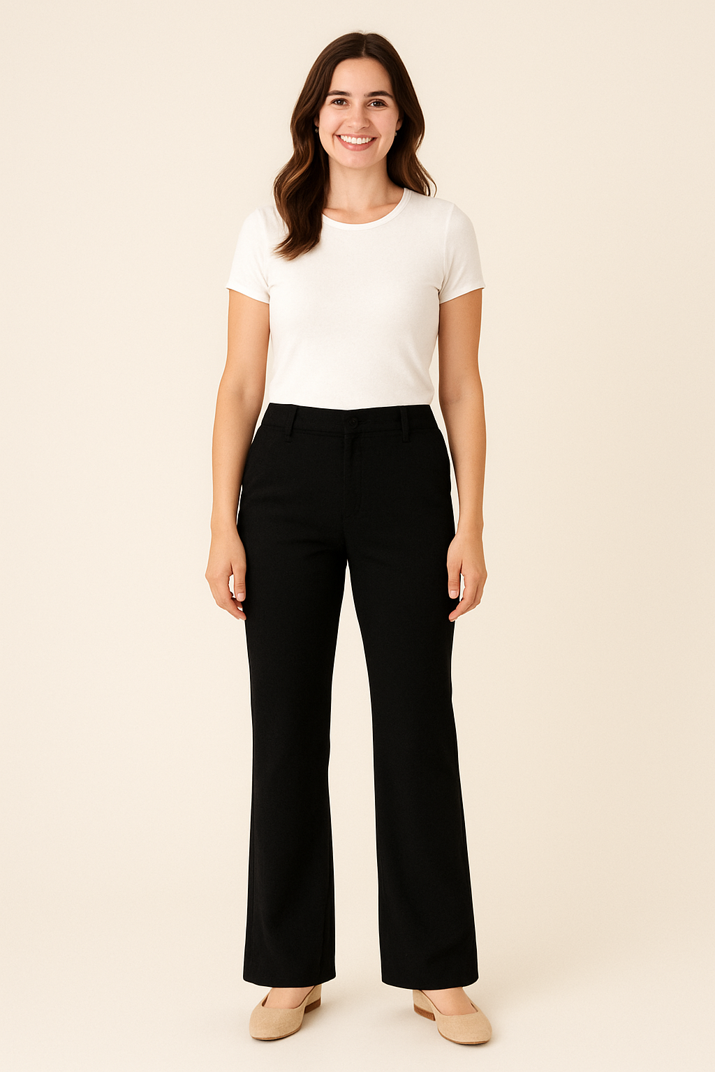 ANN GISSY Travelstof Broek Zwart – Damesbroek met Aantrekkoord & Zakken – Type 1501 – XS t/m XXL