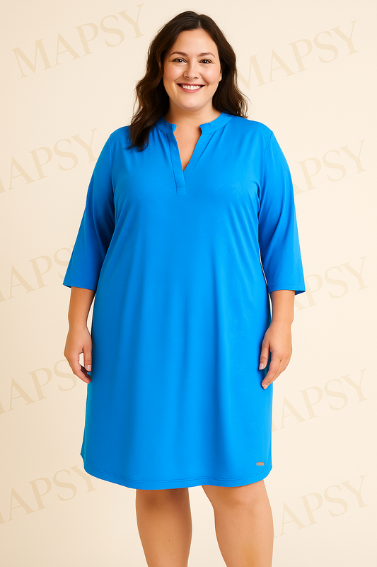 Angelle Milan Plus Size Jurk - Soepelvallende Travelstof - Strijkvrij & Machinewasbaar - In 4 Grote Maten! - Mapsy B.V