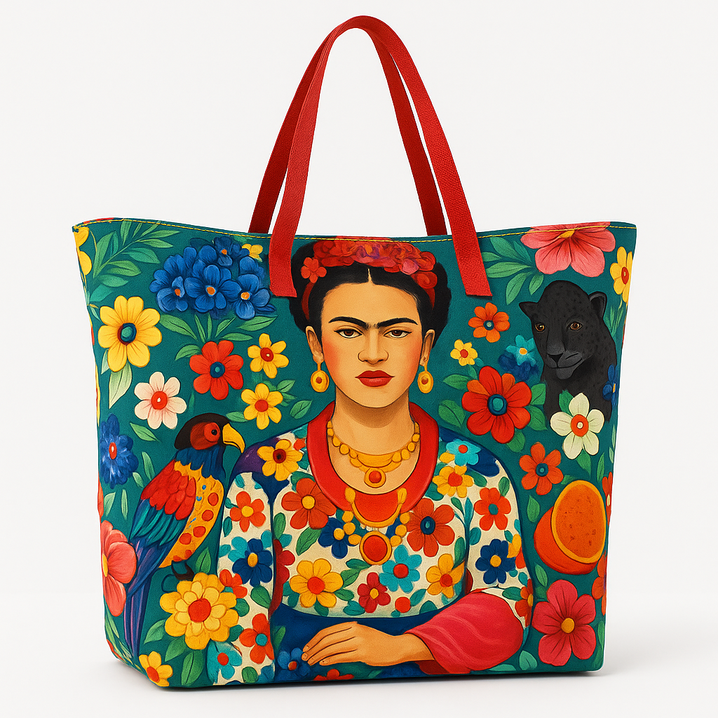 Tasche - LÀssige UmhÀngetasche - Frau mit Kissen - Polyester und Baumwolle