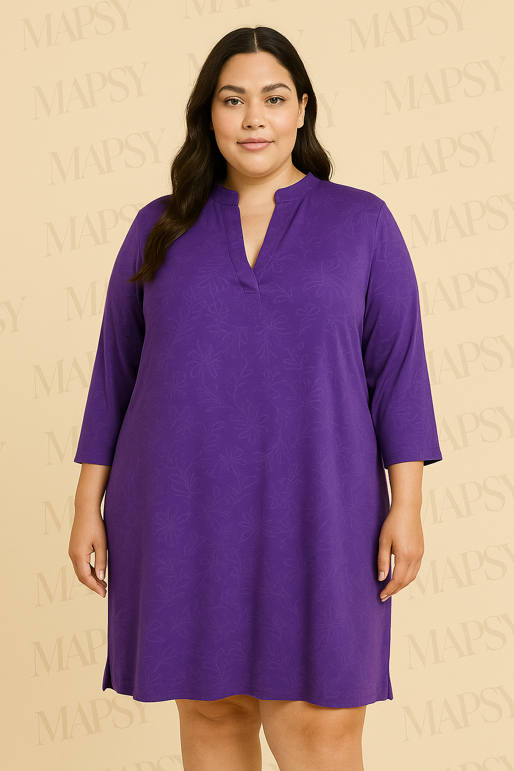 Angelle Milan Plus Size Jurk - Soepelvallende Travelstof - Strijkvrij & Machinewasbaar - In 4 Grote Maten! - Mapsy B.V