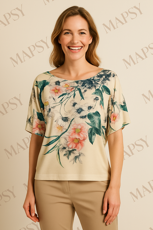 Soggo - travelstof blouse - Multiprint jungle blouse - Ademend - Kreukvrij - in 2 maten - Mapsy B.V