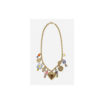 HS Ketting met Bedels en Kralen - Meerdere Uitvoeringen - Multicolor kralen en bedels - vooraanzicht