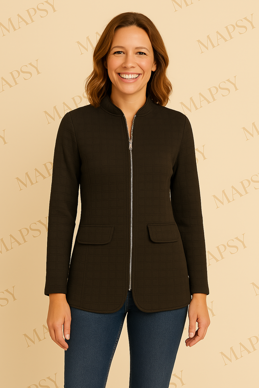 Angies – travelstof blazer voor dames – Luxe jasje met Rits – Ademend – Kreukherstellend – Duurzaam - Mapsy B.V