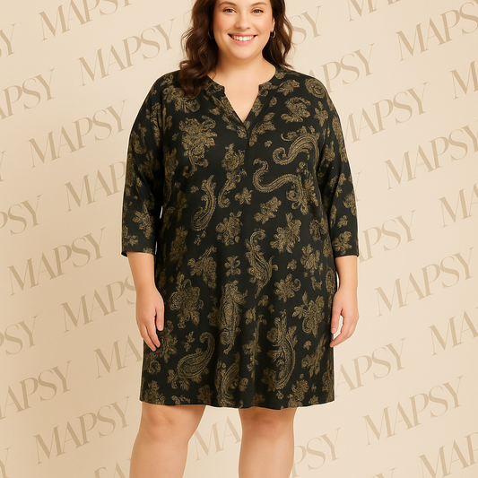 Angelle Milan Damesjurk Plus Size - Soepelvallende Travelstof - Strijkvrij & Machinewasbaar - In 4 Grote Maten! - Mapsy B.V