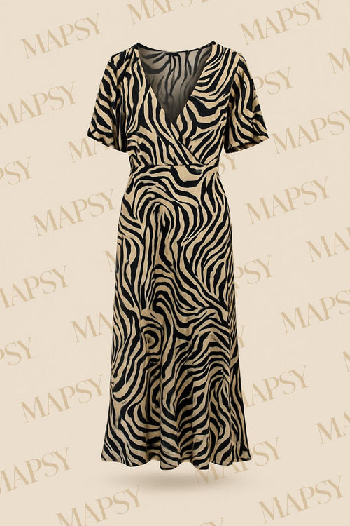 Zebra Maxi Dress – Jimi Fei Paris | One Size Dierenprint Elegantie - Mapsy B.V