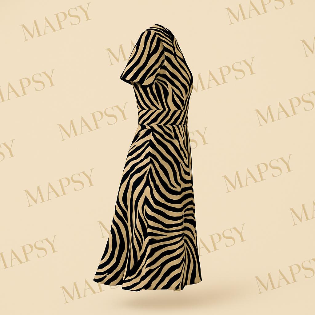 Zebra Maxi Dress – Jimi Fei Paris | One Size Dierenprint Elegantie - Mapsy B.V