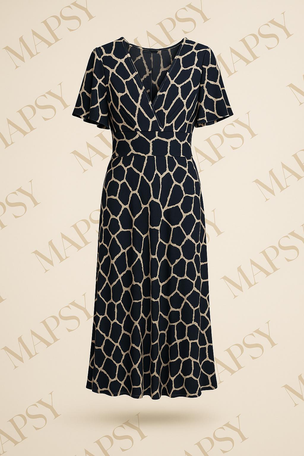 Giraffe Maxi Dress – Jimi Fei Paris | One Size Chic Printjurk - Mapsy B.V