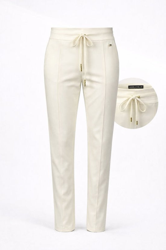 Angelle Milan - Lässige Hose aus Reisestoff - Creme - Reisestoff - Erhältlich in 5 Größen