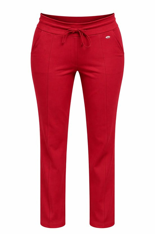Angelle Milan – Damen Reisehose aus Stoff – Rote, schmal zulaufende Hose – Atmungsaktiv – Knitterfrei – Nachhaltige Hose