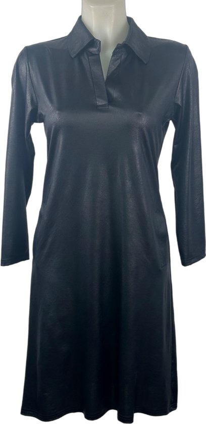 Stylisches Kleid in Lederoptik mit langen Ärmeln – Perfekt für den Winter – Erhältlich in 5 Größen
