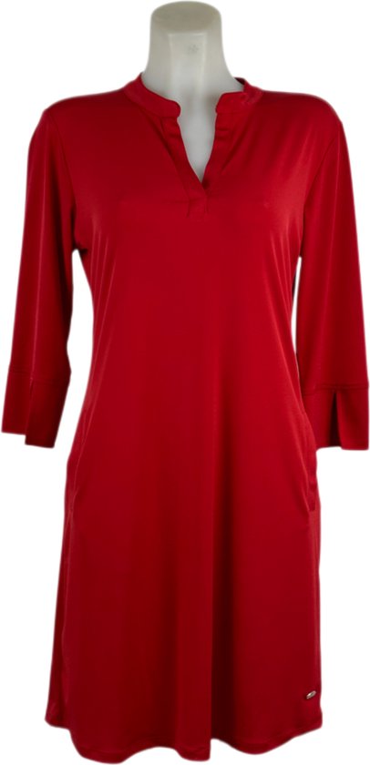 Angelle Milan – Damen-Reisestoffkleid – Rotes Kleid – Atmungsaktiv – Knitterfrei – Nachhaltiges Kleid