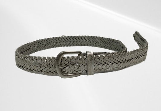 Freizeitgürtel - PU - 100 cm - Flechtgürtel - Silber - In verschiedenen Farben