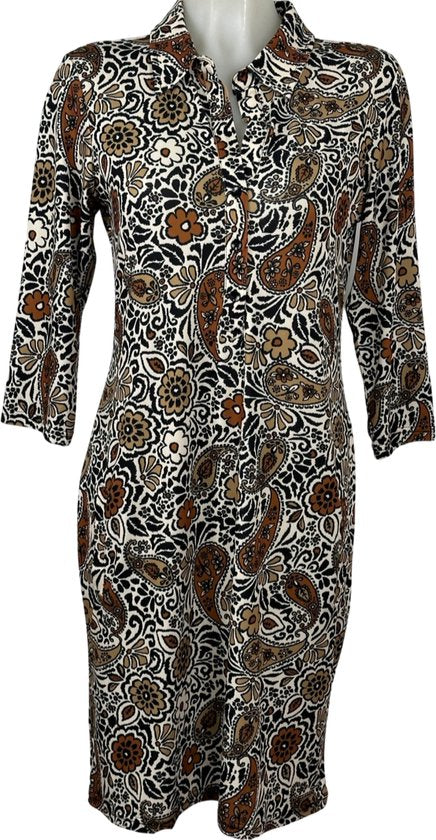 Angelle Milan – Reisestoffkleid – Mehrfarbig Schwarz/Weiß/Gelb – Atmungsaktiv – Knitterfrei – Nachhaltiges Sommerkleid