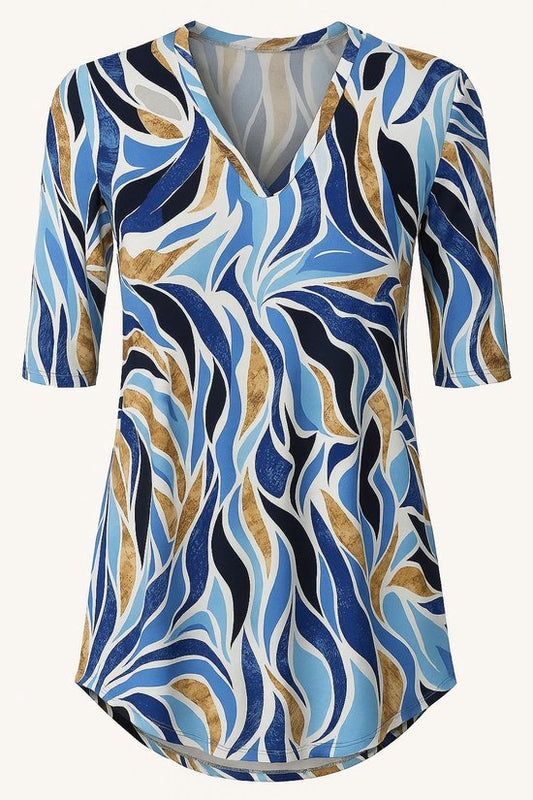 Angelle Milan – Reisestoffkleid für Damen – Blau/Rosa Kleid – Atmungsaktiv – Knitterfrei – Nachhaltiges Kleid – In 5 Größen