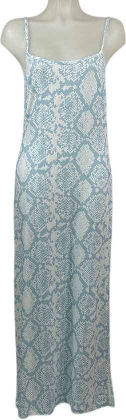 Angelle Milan – Damen Reisestoffkleid – Hellblau/Weißes Langes Kleid mit Trägern – Atmungsaktiv – Knitterfrei – Nachhaltiges Kleid