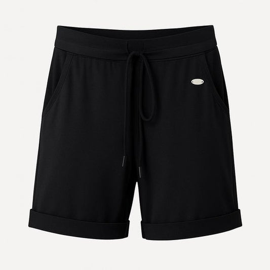 Angelle Milan Essential Short Zwart Travelstof - dames short - makkelijk te combineren
