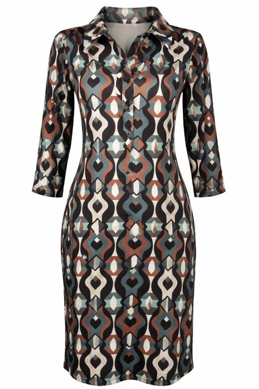 Angelle Milan – Reisestoffkleid – Mehrfarbiges Kleid – Atmungsaktiv – Knitterfrei – Nachhaltiges Sommerkleid – in 5 Größen!