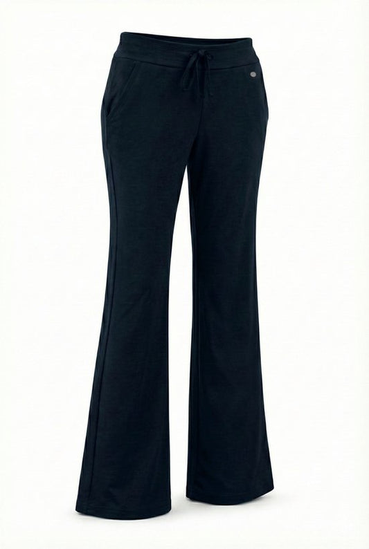Angelle Milan – Damen Reisehose aus Stoff – Marineblaue Hose mit weitem Bein – Atmungsaktiv – Knitterfrei – Nachhaltige Hose
