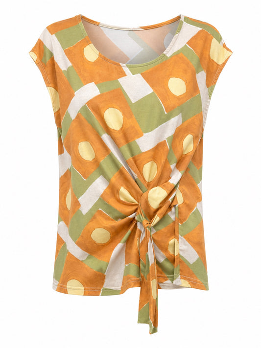 EGO blouse abstracte print - Vooraanzicht ghost mannequin