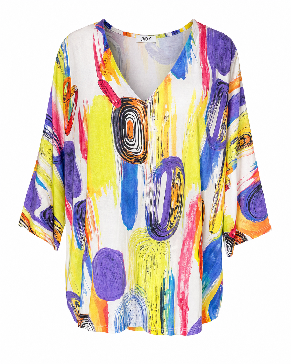 Joy blouse abstracte print - Vooraanzicht ghost mannequin