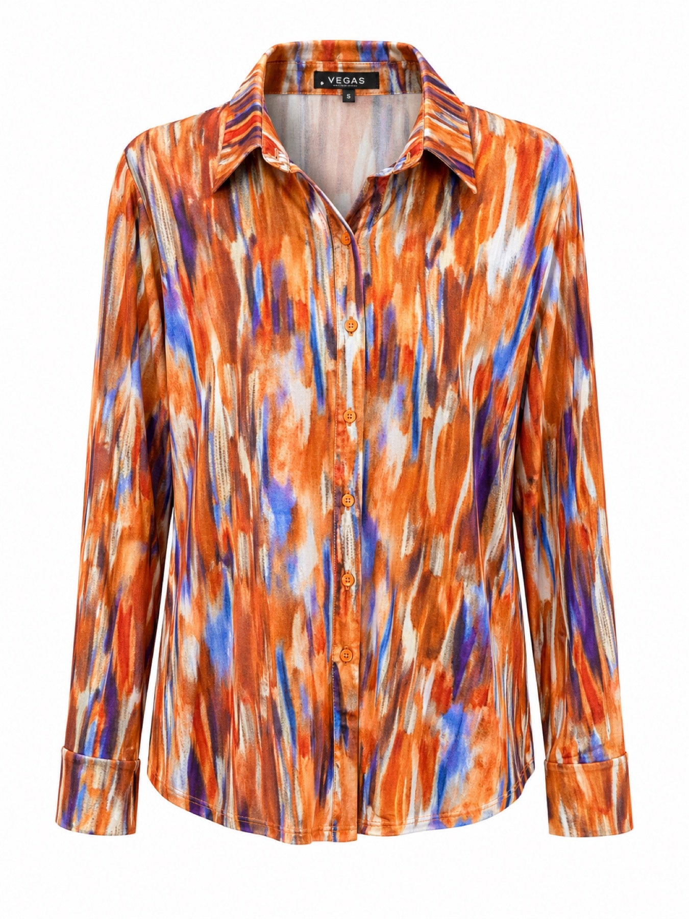 Vegas blouse abstracte print - Vooraanzicht ghost mannequin