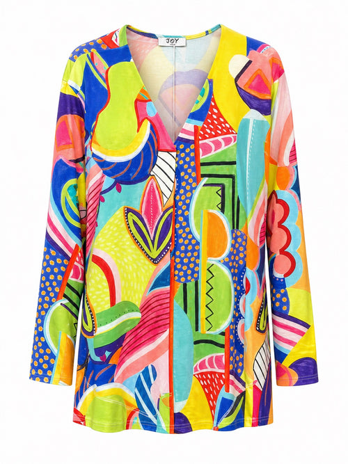 Joy blouse abstracte print - Vooraanzicht ghost mannequin