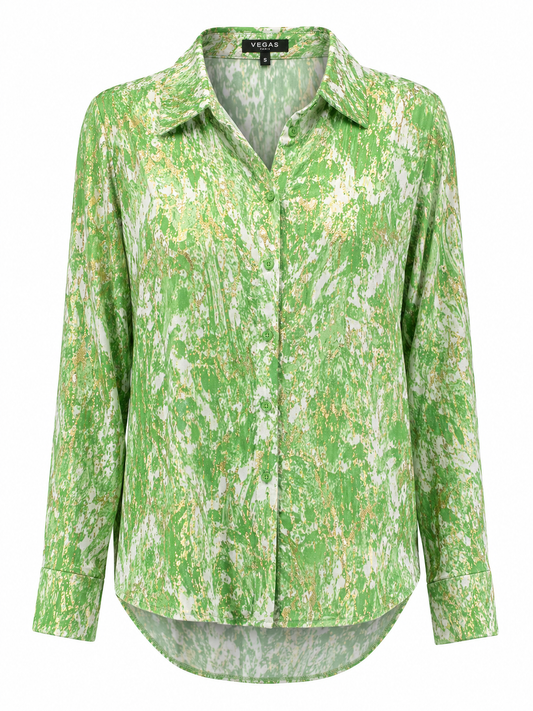 Vegas blouse abstracte print - Vooraanzicht ghost mannequin