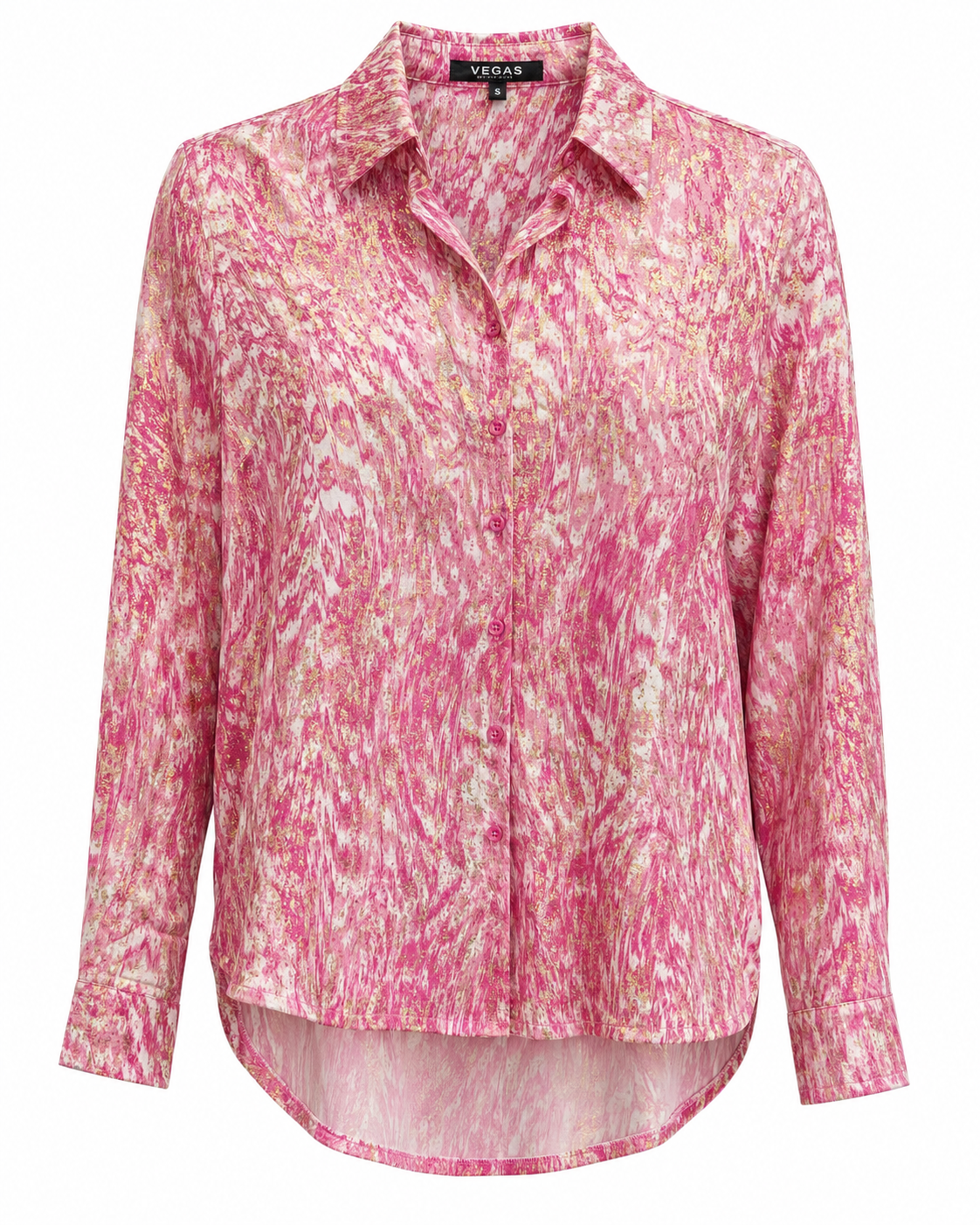 Vegas blouse abstracte print - Vooraanzicht ghost mannequin