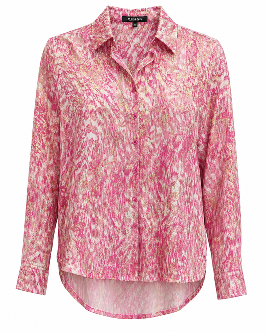Vegas blouse abstracte print - Vooraanzicht ghost mannequin