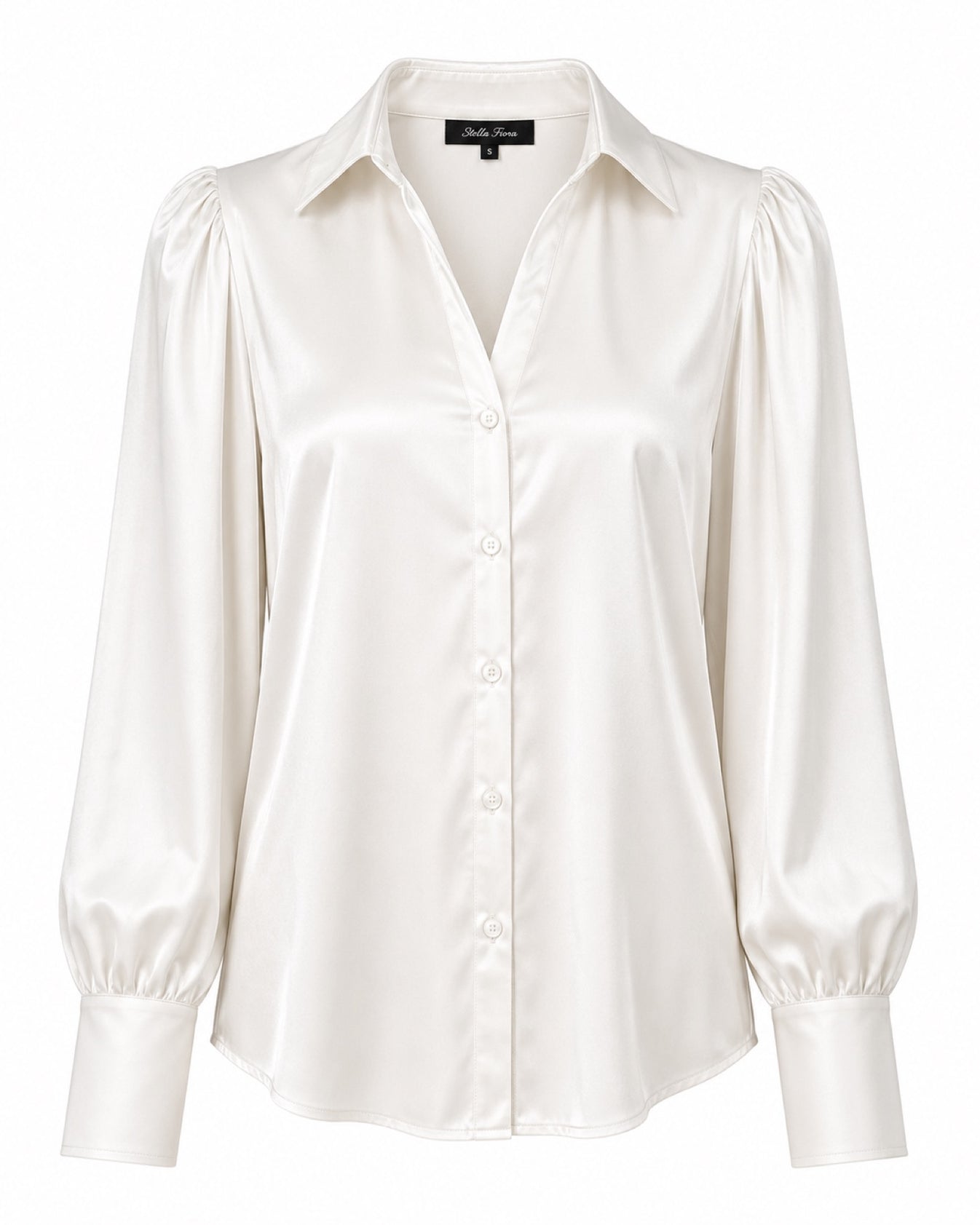 Stella Fiora blouse abstracte print - Vooraanzicht ghost mannequin