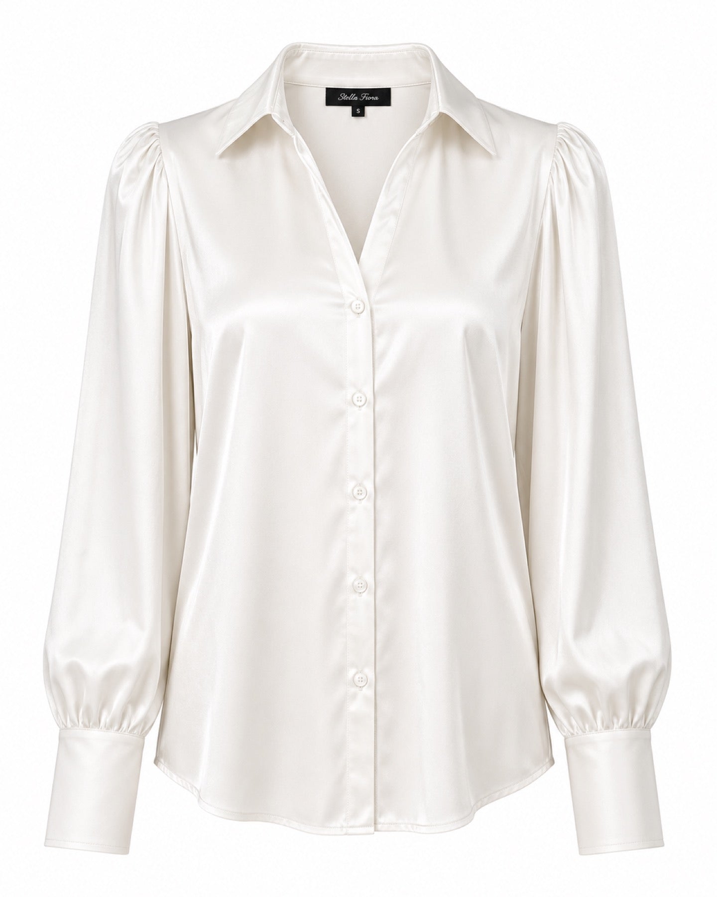Stella Fiora blouse abstracte print - Vooraanzicht ghost mannequin