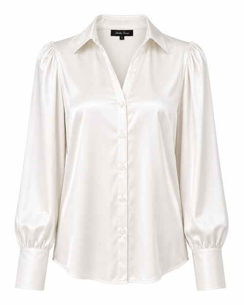 Stella Fiora blouse abstracte print - Vooraanzicht ghost mannequin