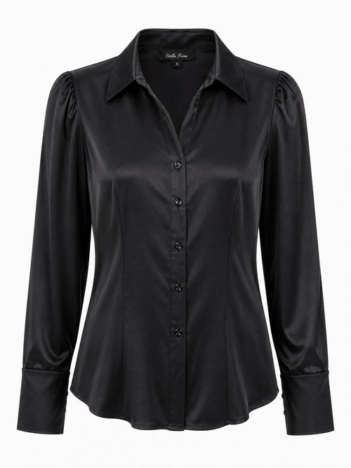 Stella Fiora blouse abstracte print - Vooraanzicht ghost mannequin