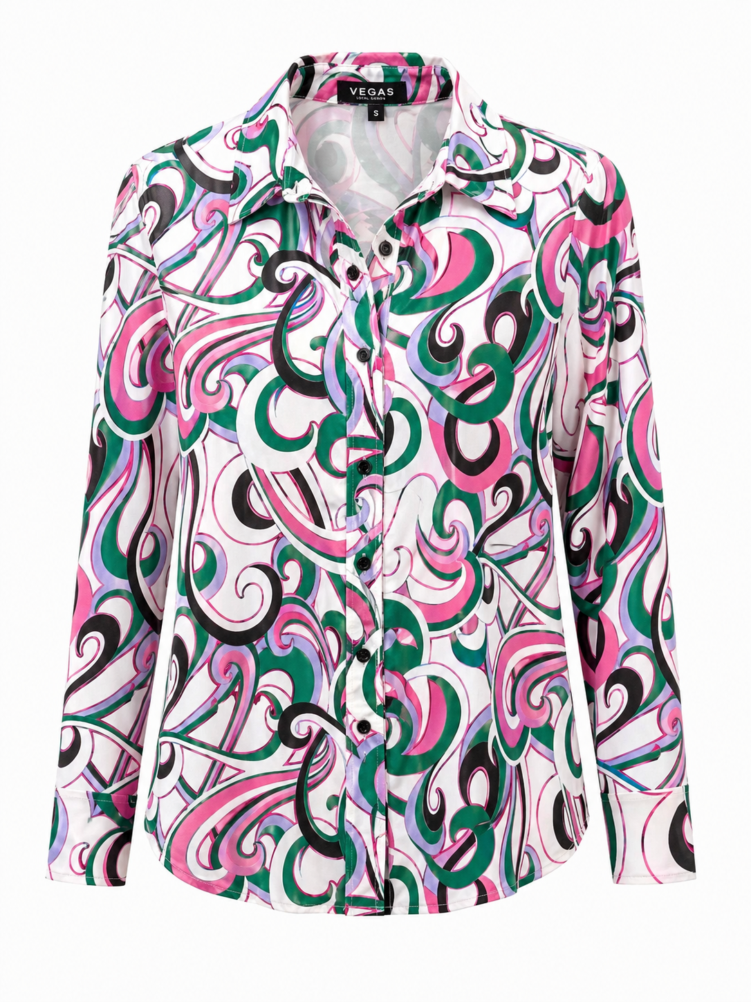 Vegas blouse abstracte print - Vooraanzicht ghost mannequin