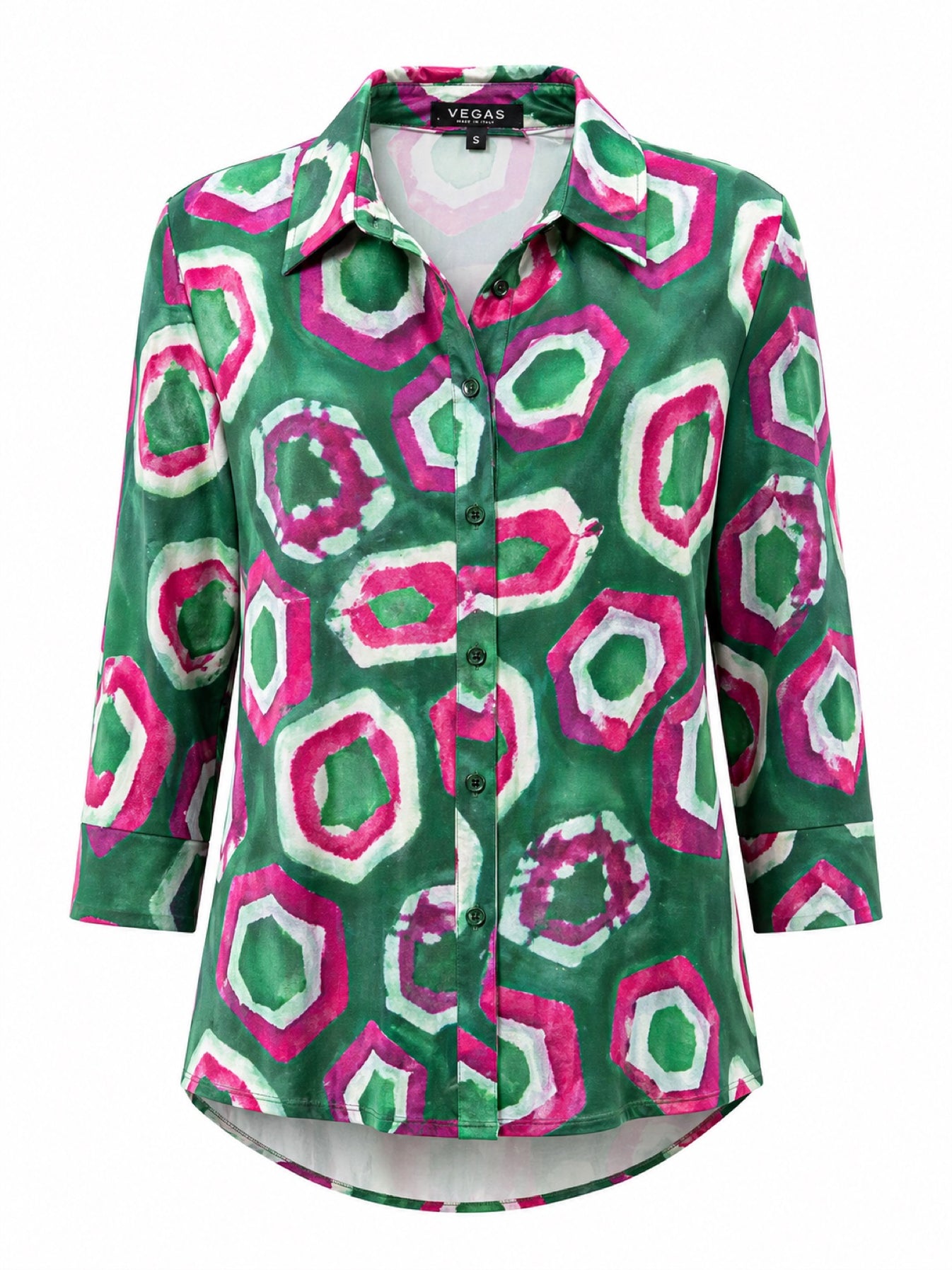 Vegas blouse abstracte print - Vooraanzicht ghost mannequin