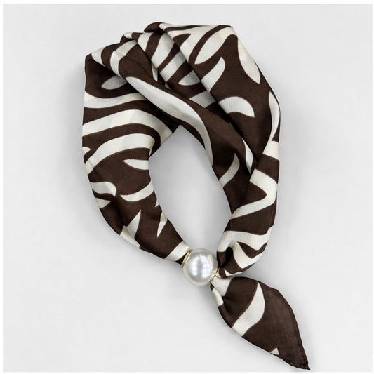 HS Parelsjaal Zebraprint - Meerdere Kleuren - Bruin Zebraprint - vooraanzicht