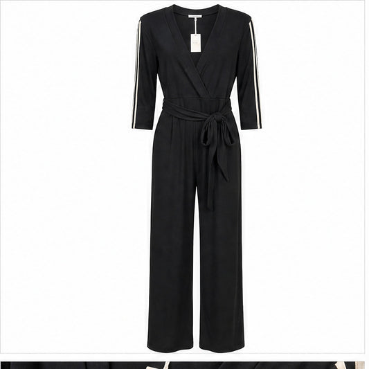 Angelle Milan Jumpsuit - Zwart - vooraanzicht
